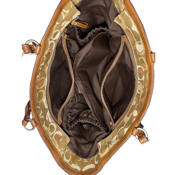 Coach Baby Bag Large Tote Zipper Top Signature Khaki Optic Print - Picture 2 of 10